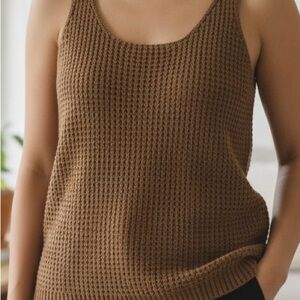 Brown Knit Tank Top